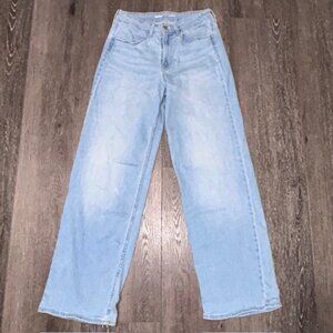 Old Navy Jeans Womens 4 Light Wash High Rise Sky Hi Wide Leg Denim Pants